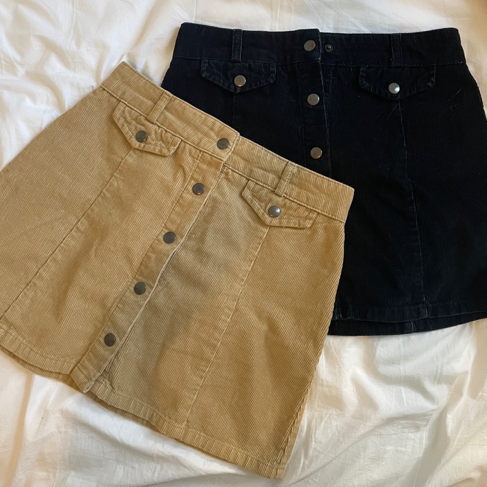 BDG Selma Button Through Corduroy Skirt
